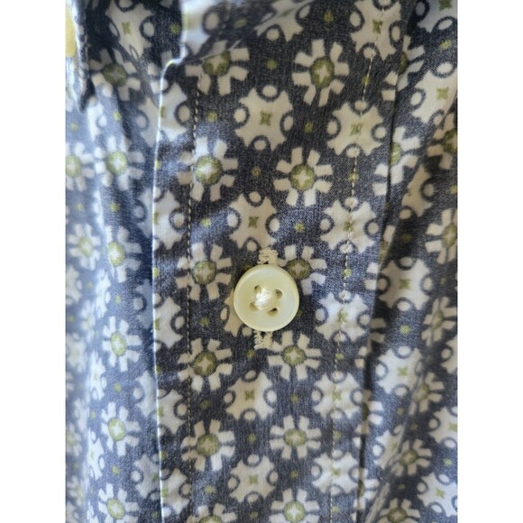 Sid Mashburn Men's Sz L  Blue White Geometric Button Down Sport Shirt Casual - Picture 4 of 11